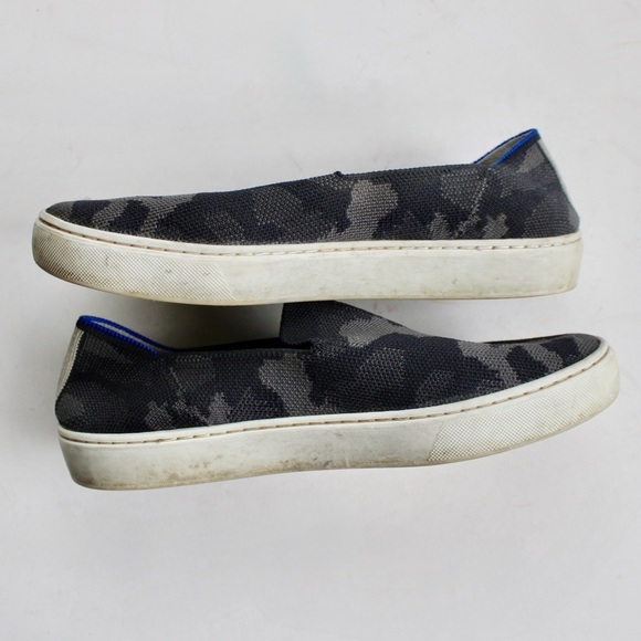 Rothy’s The Original Slip-On Gray Blue Camo Print Sneakers Women's Size 7.5 - Picture 6 of 7